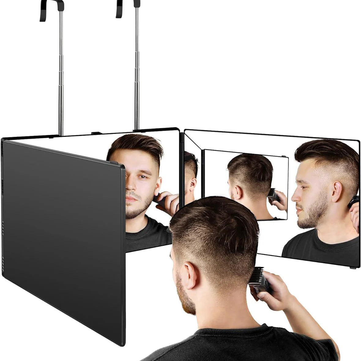 YBC Three-Sided Adjustable 360 Mirror for Self Haircuts