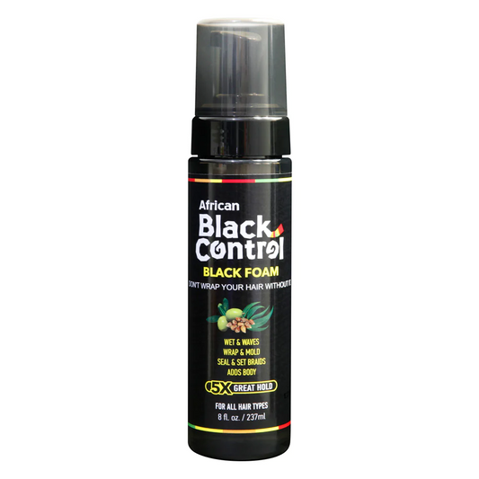 African Black Control Black Foam 8 oz styling foam bottle