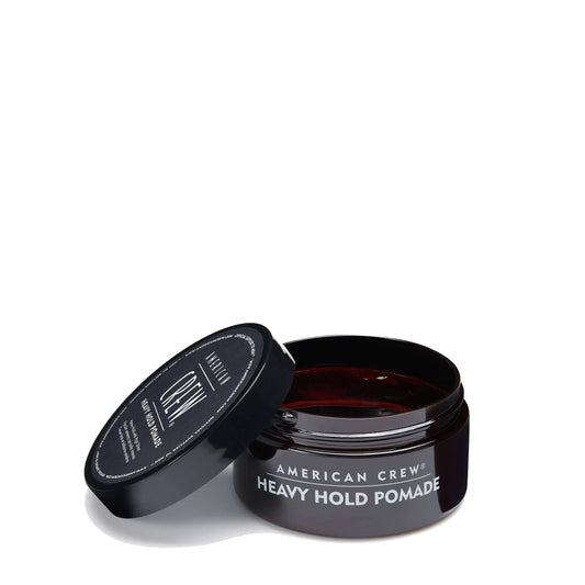 American Crew Heavy Hold Pomade 3 oz open jar