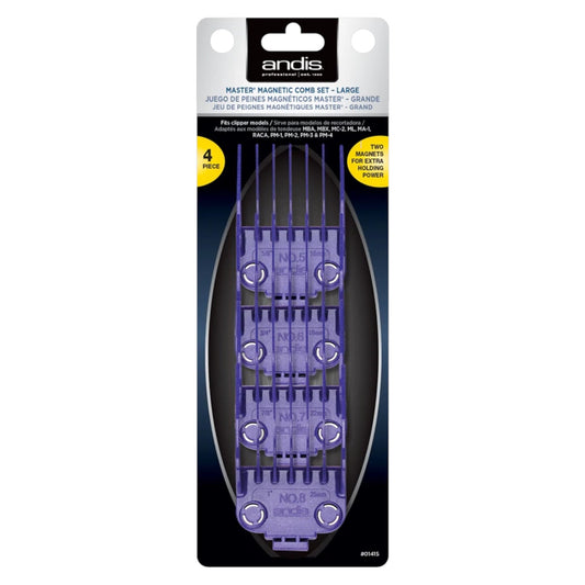 Andis Master #01415 large dual-magnet four-comb set in retail packaging