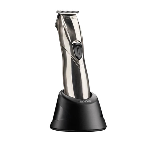 Andis Slimline Pro Li 32810 chrome trimmer in charging stand
