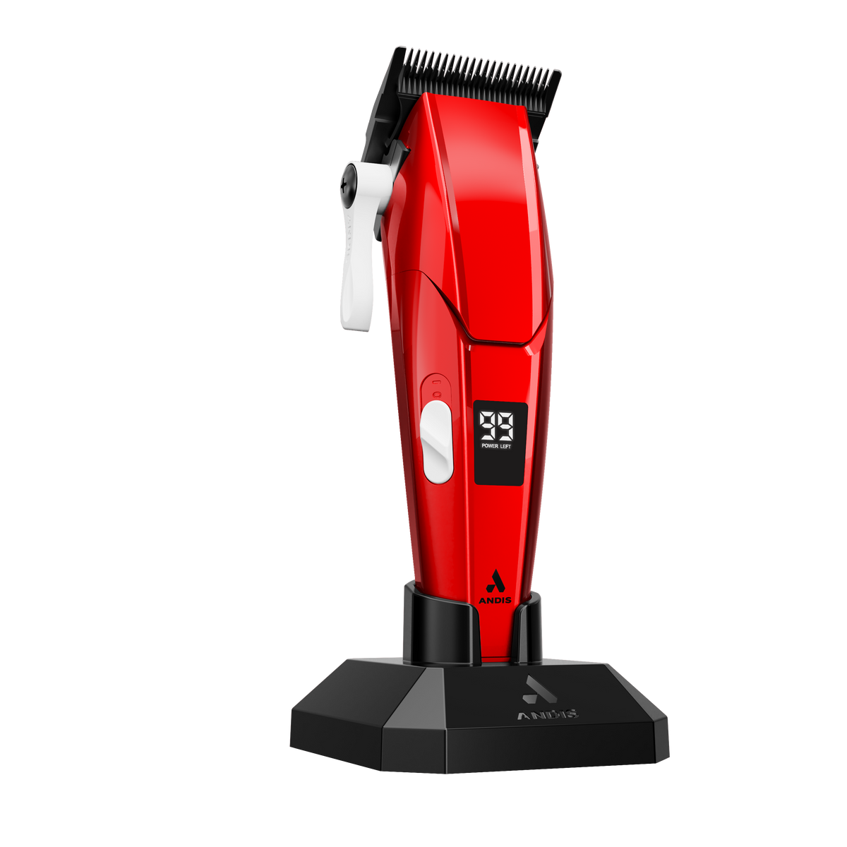 Andis Talon 565052 cordless clipper angled view in charging stand