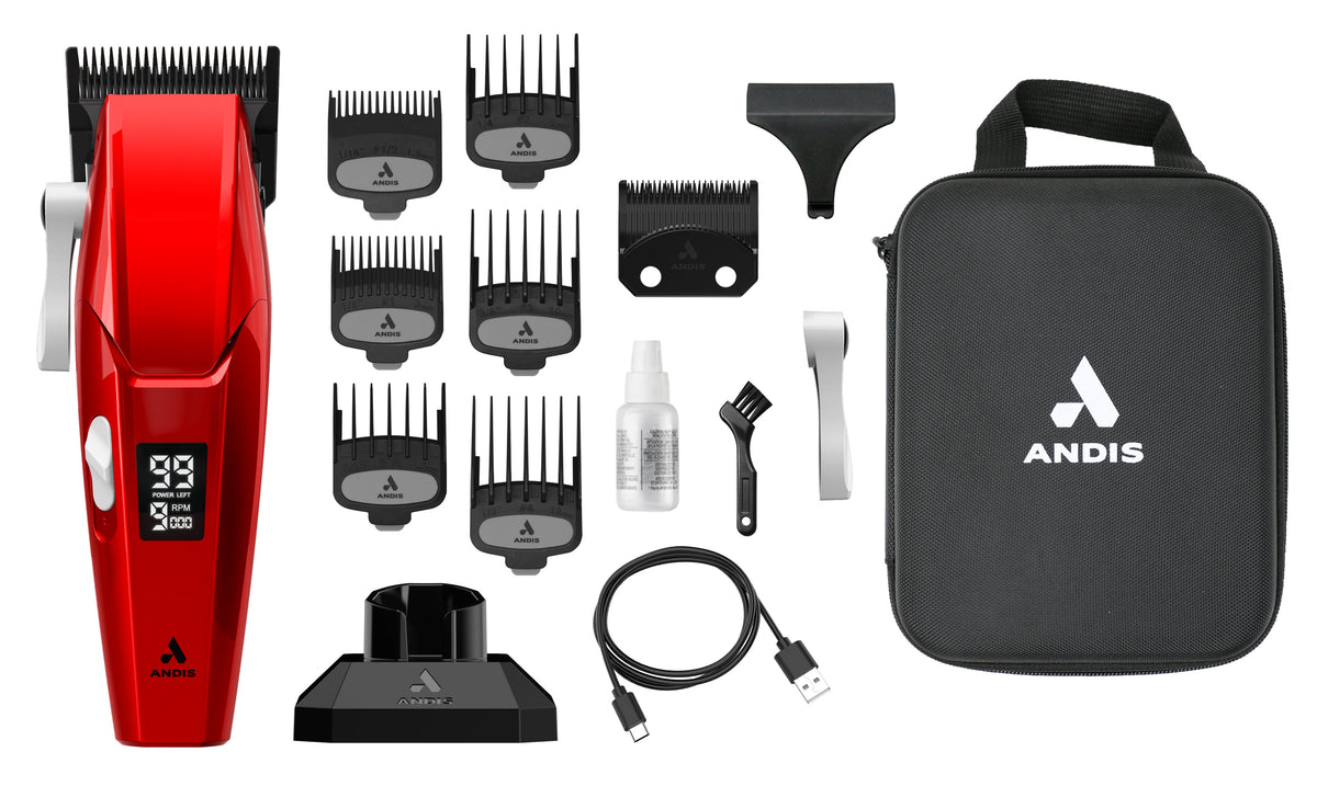 Andis Talon 565052 cordless clipper kit and included components