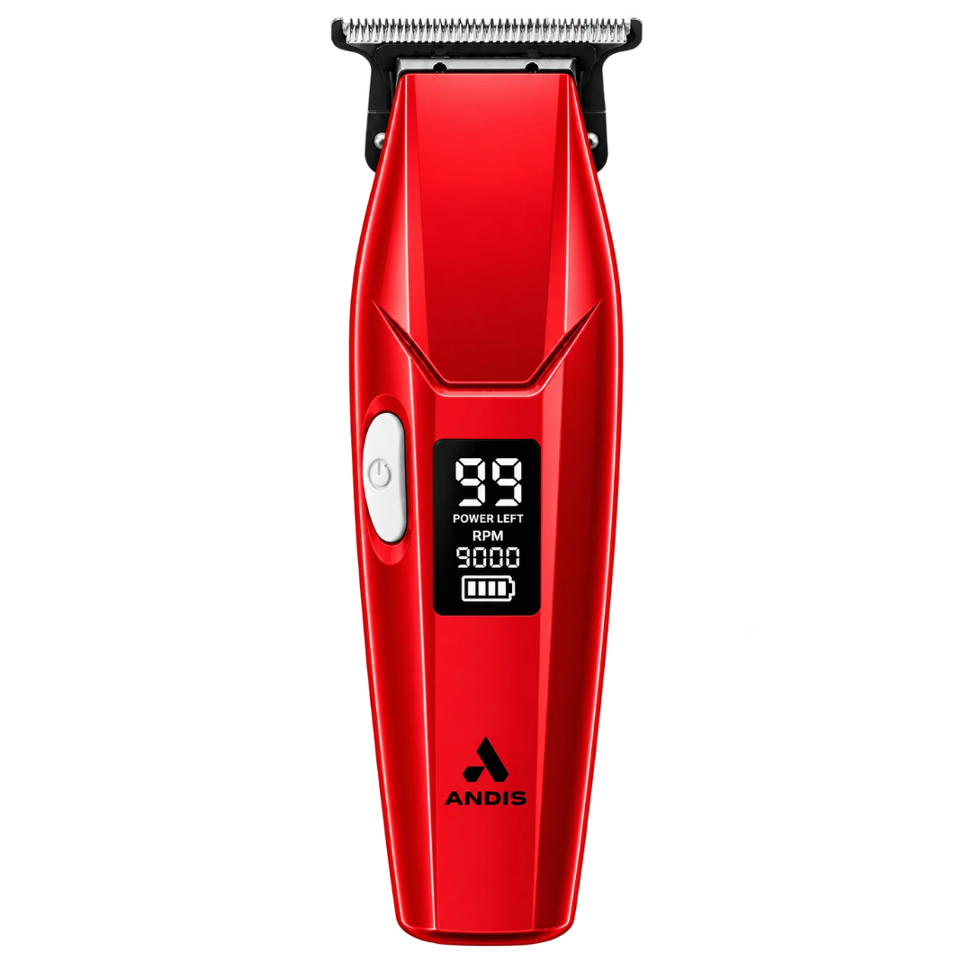 Andis Talon 565054 cordless trimmer in red front view