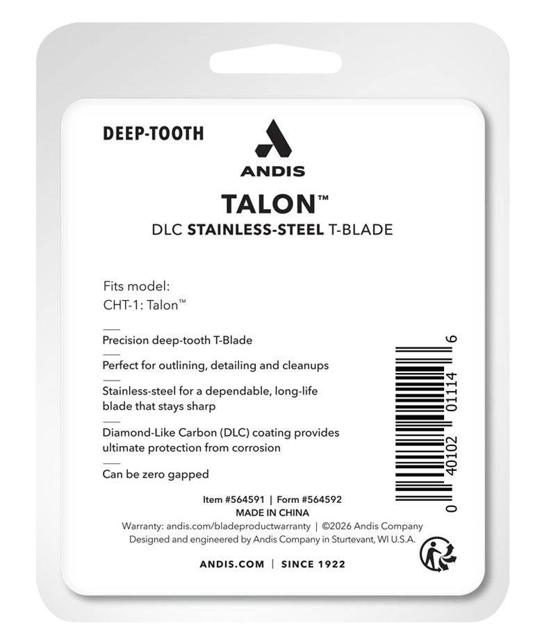 Andis Talon black replacement trimmer blade 564591 back packaging