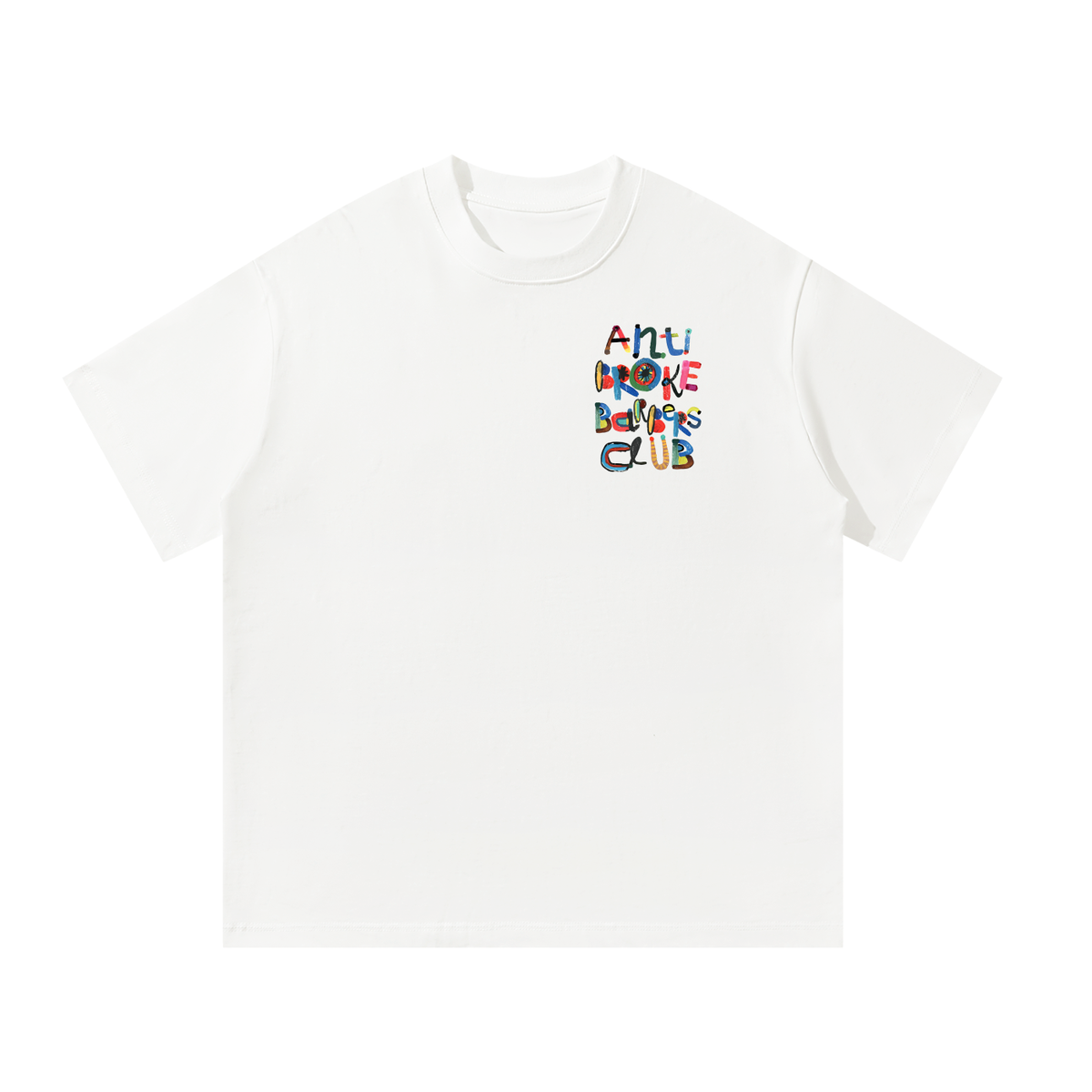 Anti Broke Barbers Club Abstract Paint Logo Tee in white alternate product view