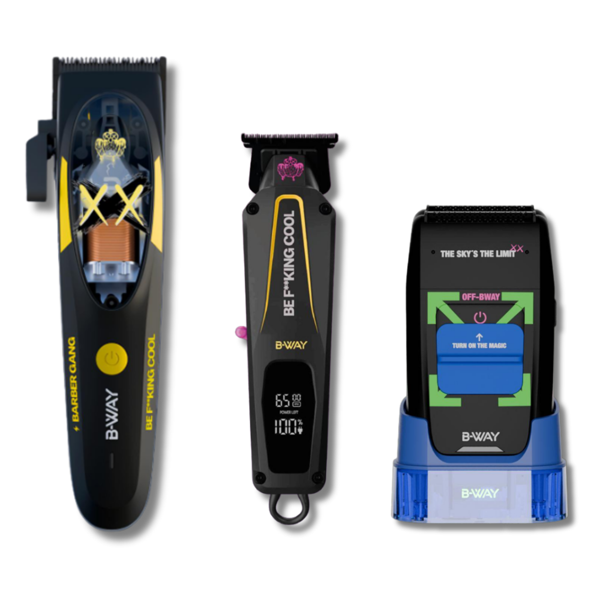 B-WAY B10K, CUTZ Dark & OFF Black 3-in-1 Barber Kit complete barber set product view
