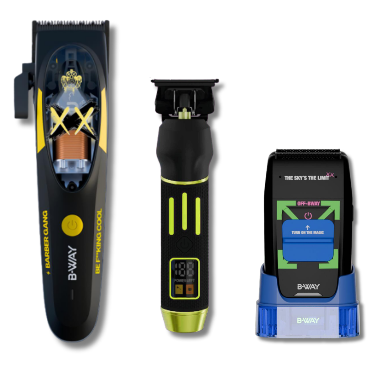B-WAY B10K, Golden Gate & OFF Black 3-in-1 Barber Kit complete barber set product view