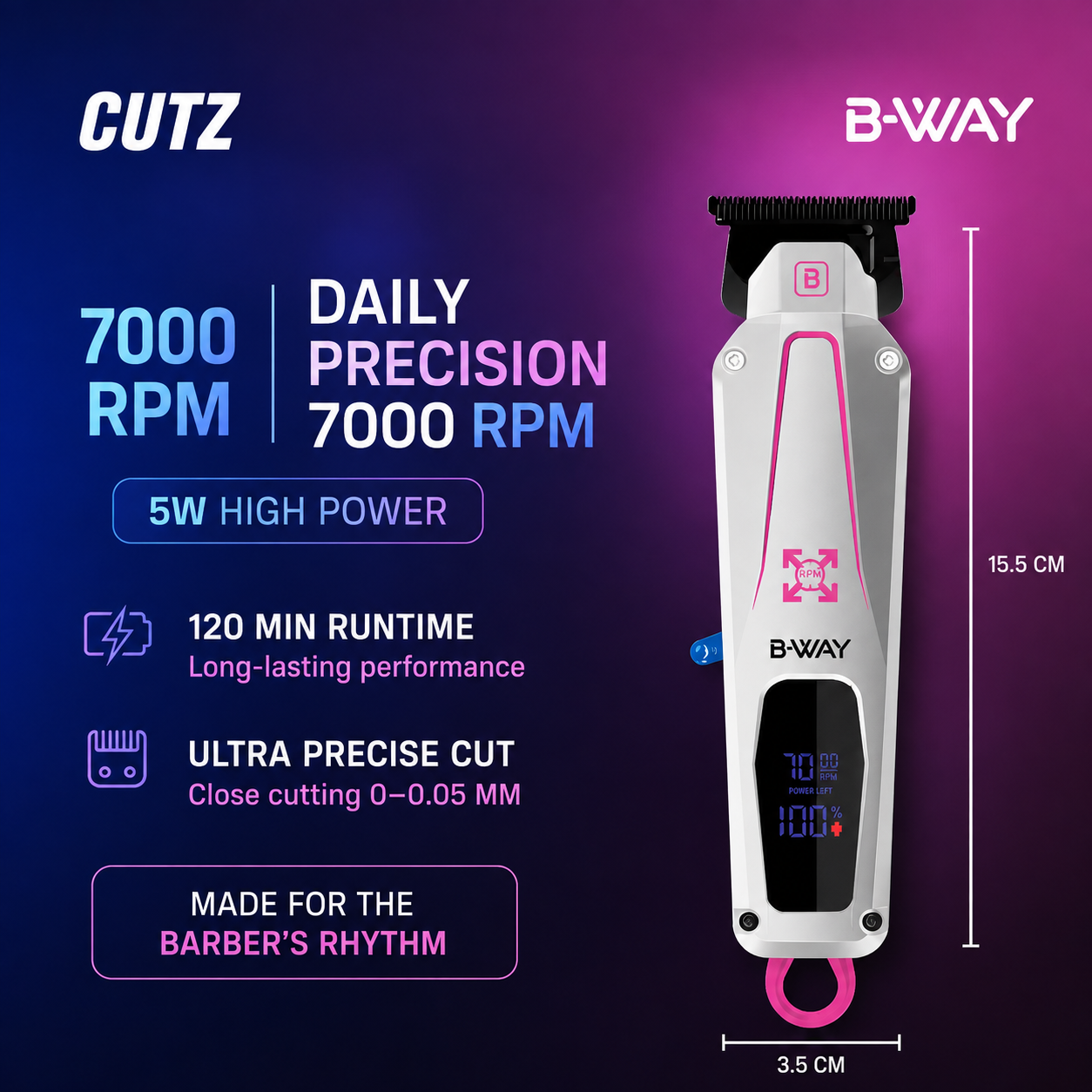 B-WAY CUTZ Cross DLC T-blade feature graphic