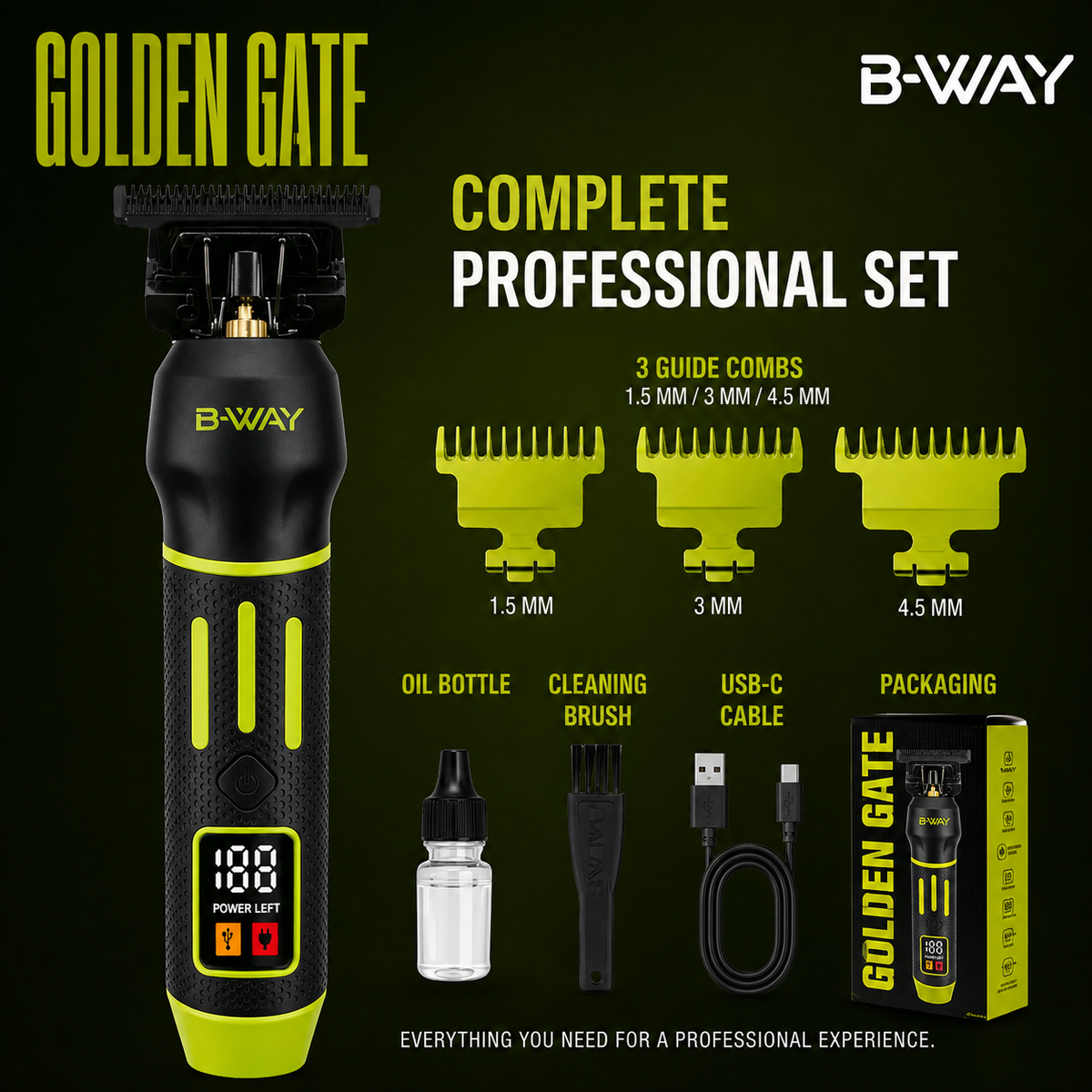 B-WAY Golden Gate professional trimmer front view