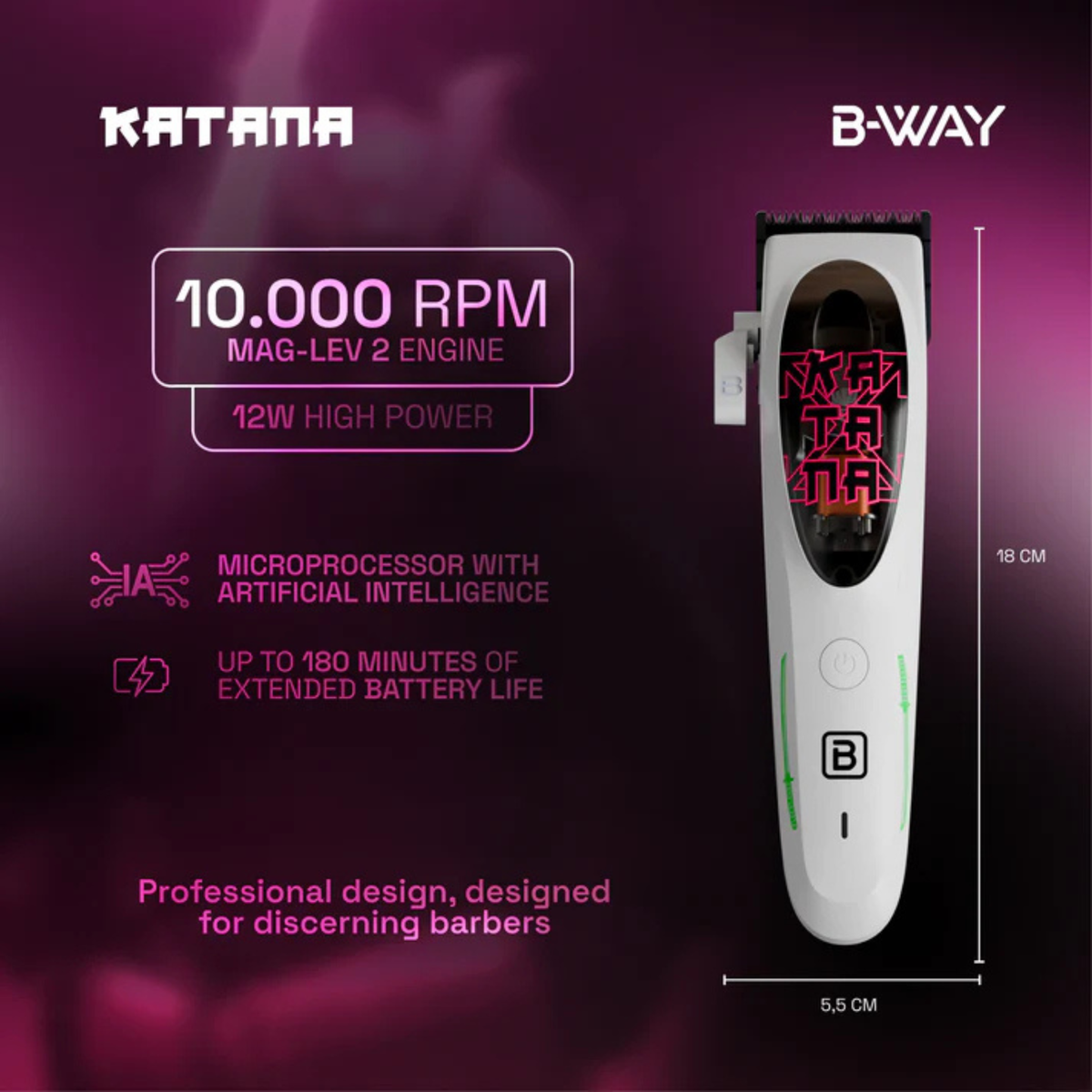 B-WAY Katana, CUTZ White & OFF Shaver 3-in-1 Barber Kit product and feature detail view 4