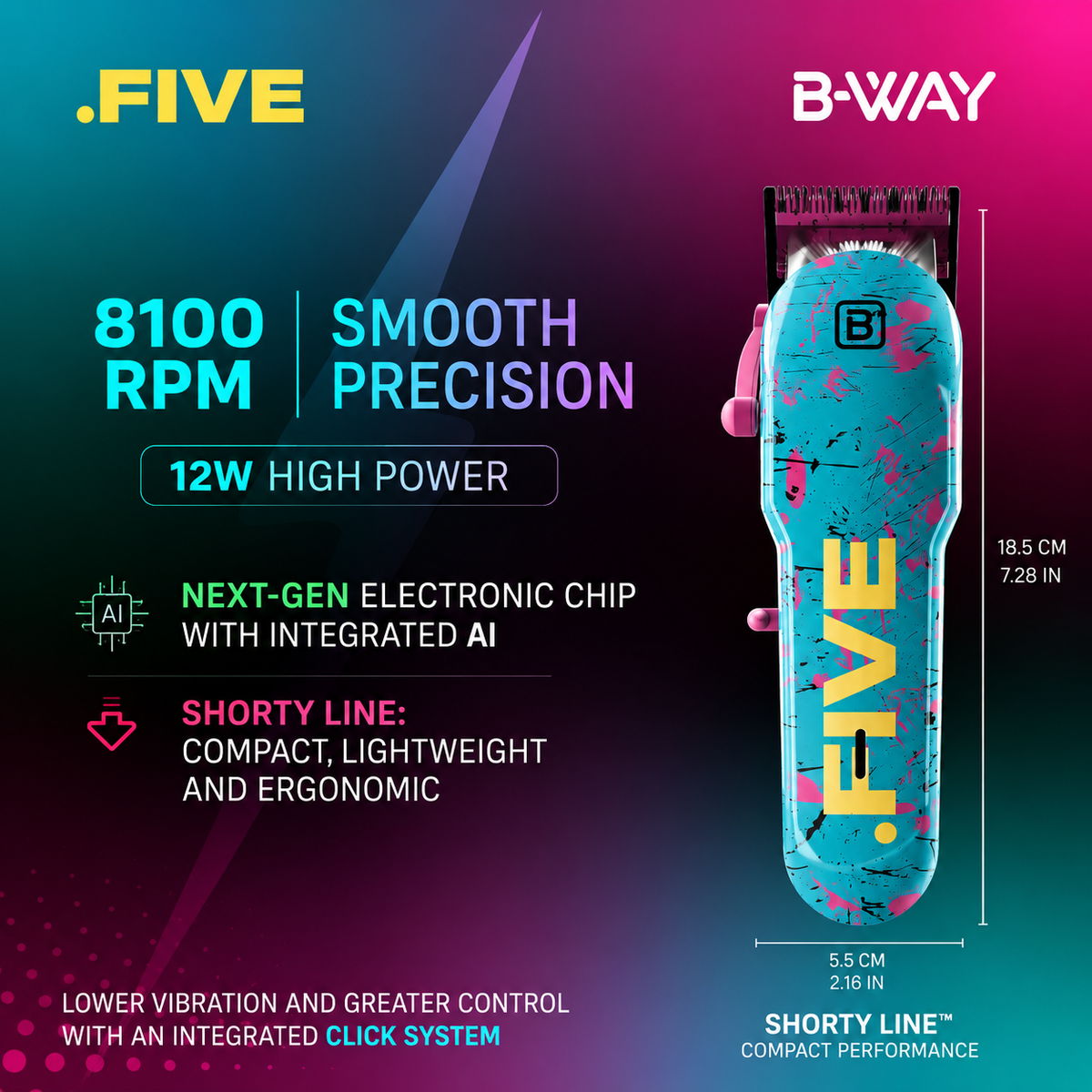 B-WAY New Five Clipper & DOT1 Trimmer 2-Piece Set product and feature detail view 5