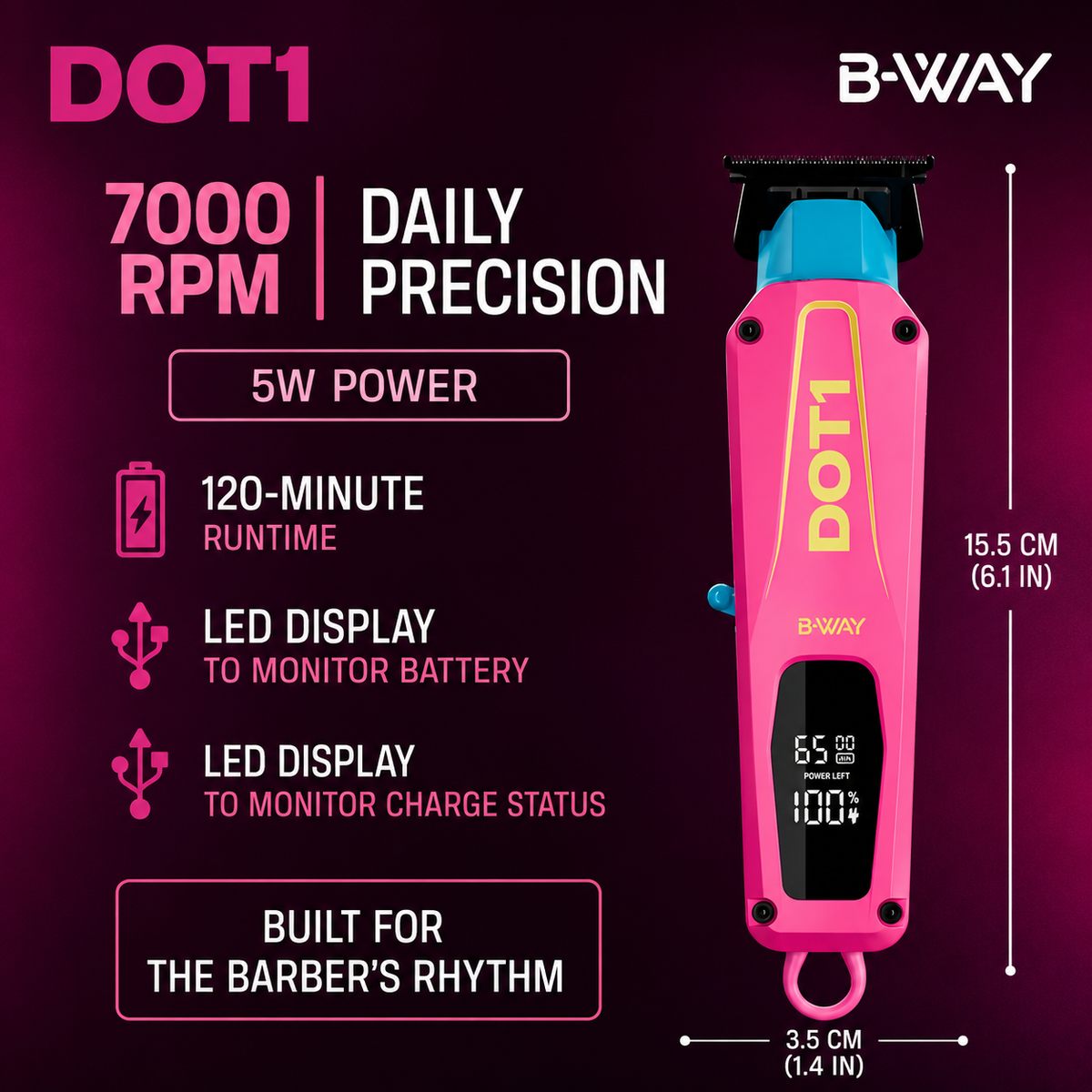 B-WAY New Five Clipper & DOT1 Trimmer 2-Piece Set product and feature detail view 8