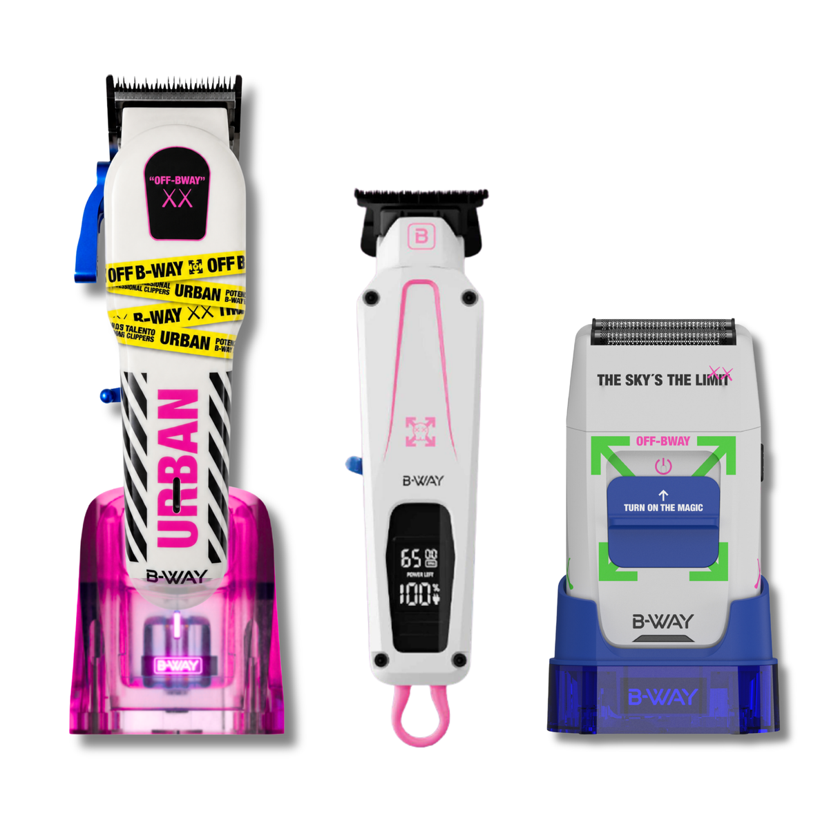 B-WAY Urban, CUTZ White & OFF White 3-in-1 Barber Kit complete barber set product view