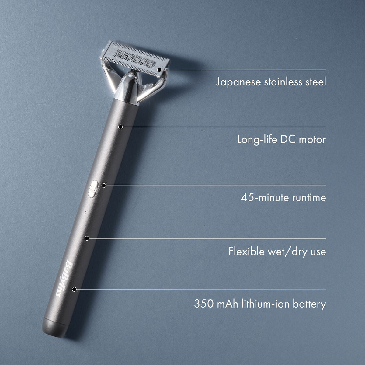 BaBylissPRO BFXRZ1 Japanese stainless steel close-shave blade detail