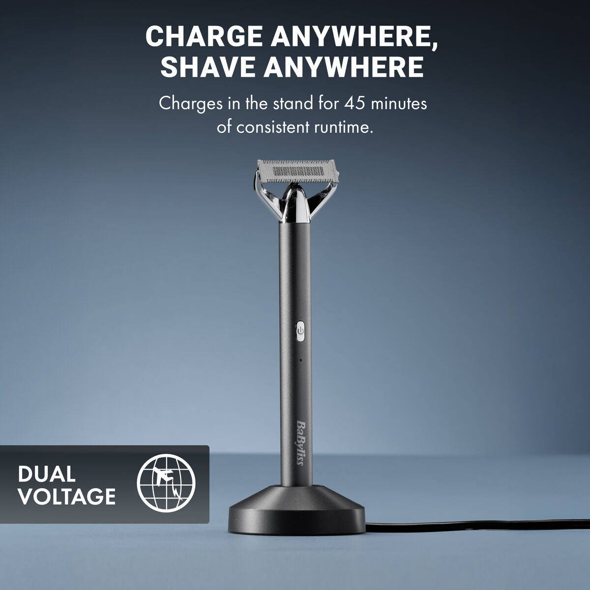 BaBylissPRO BFXRZ1 electric razor with charging stand