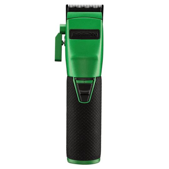 BaBylissPRO GreenFX Boost+ Clipper – Patty Cuts Edition – front view of green clipper