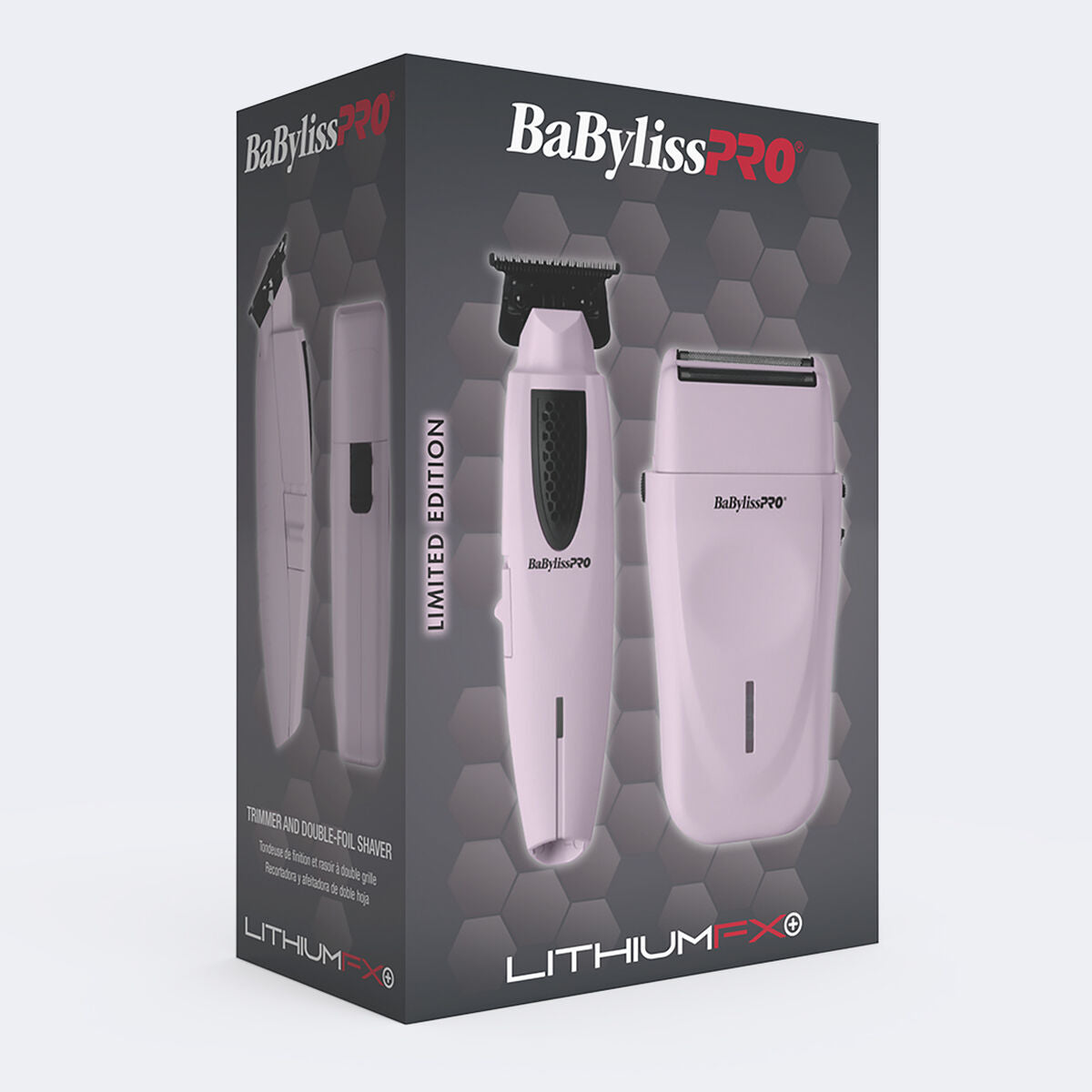 BaBylissPRO LithiumFX+ Pink trimmer and double-foil shaver set FX73FSTPKMP