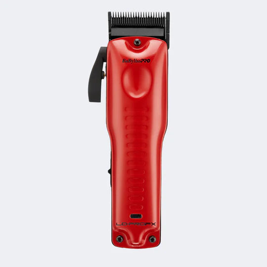 BaBylissPRO LoPROFX Influencer Clipper #FX825RI – Red – front view of red clipper