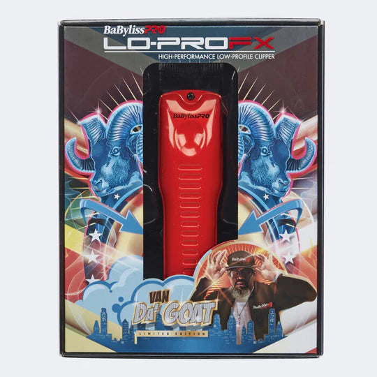 BaBylissPRO LoPROFX Influencer Clipper #FX825RI – Red – retail package front