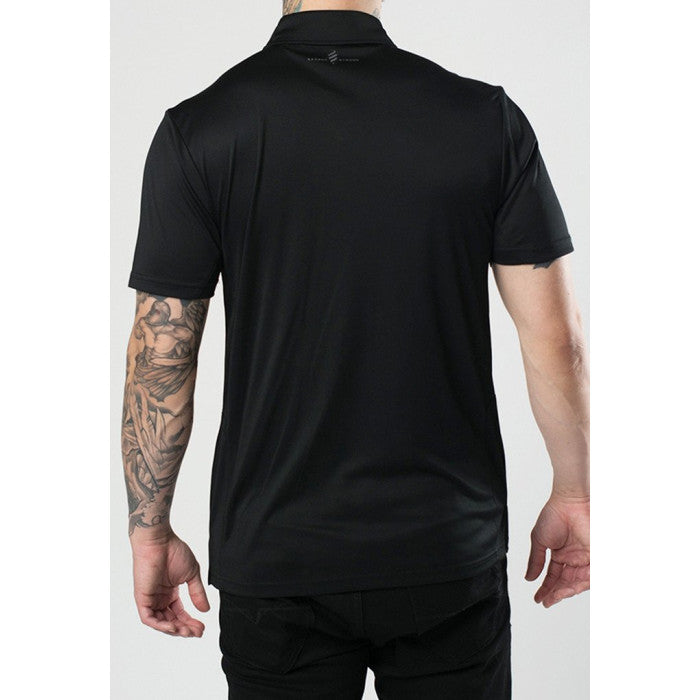 Barber Strong black barber polo detail view