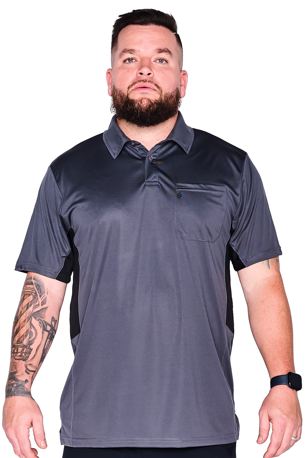 Barber Strong The Barber Polo in gray, front view