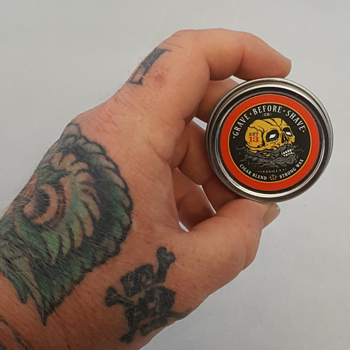 Fisticuffs Cigar Blend mustache wax texture detail