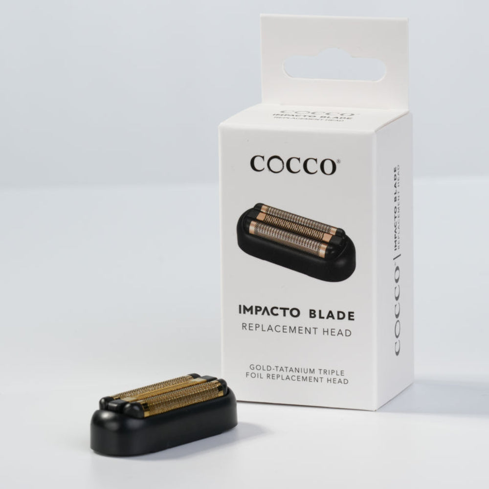 Cocco Impacto black replacement foil head with packaging