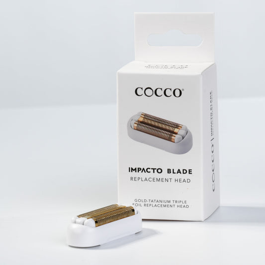 Cocco Impacto white replacement foil head with packaging