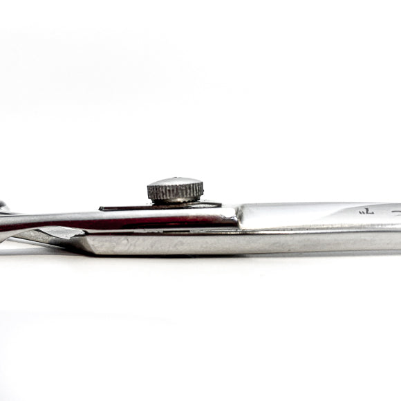 Diamond Cuts gold and silver curved hair shears product view