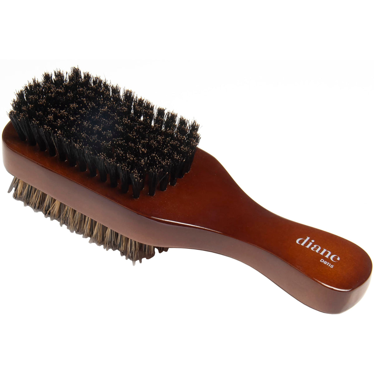 Diane D8115 100% boar 2-sided club brush angled view showing dual bristle sides