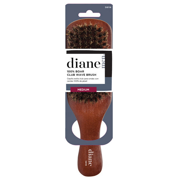 Diane D8118 100% boar medium club wave brush in retail packaging
