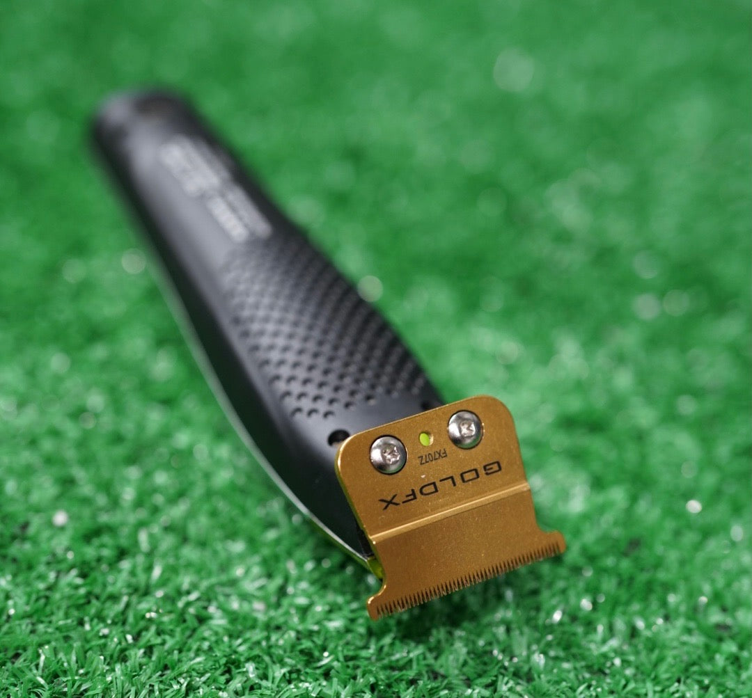 Philthy Blendz Gamma Evo 2.0 to BaBylissPRO FX Cam Follower – modified trimmer with GoldFX blade on green turf
