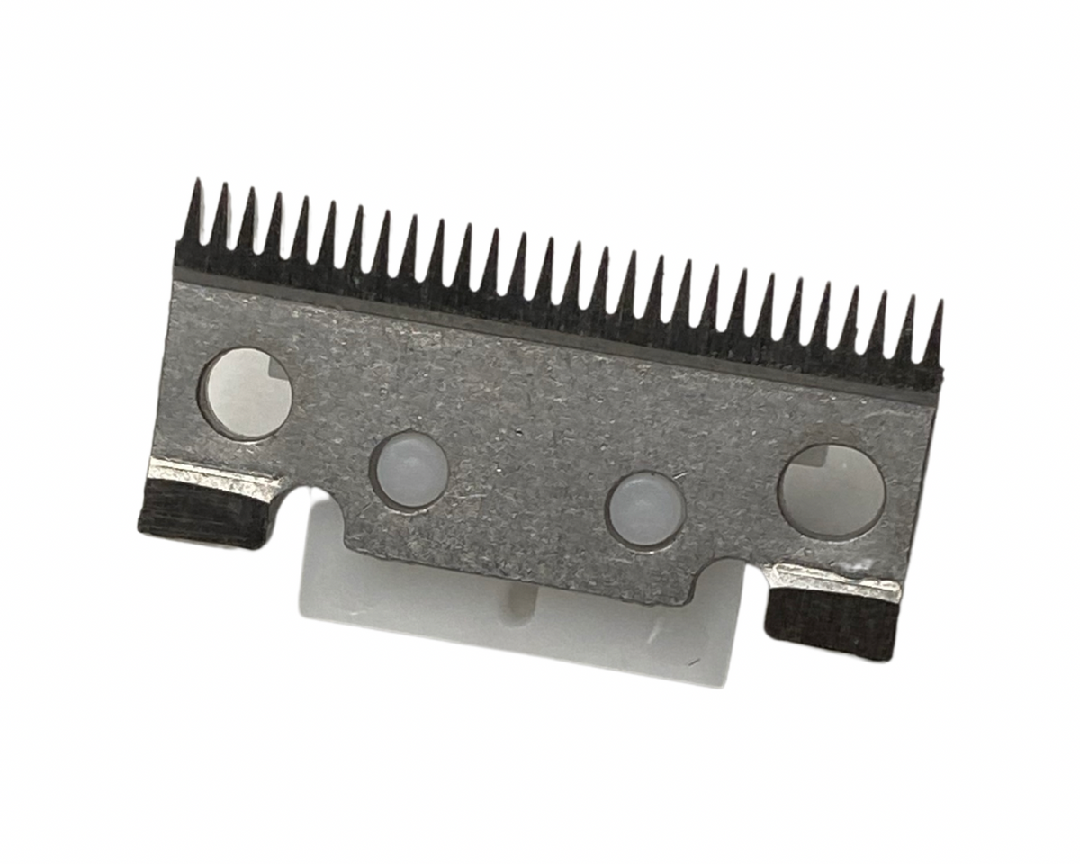 Philthy Blendz Gamma/StyleCraft to Andis Blade Cam – Clear – Andis cutting blade with clear cam installed front view