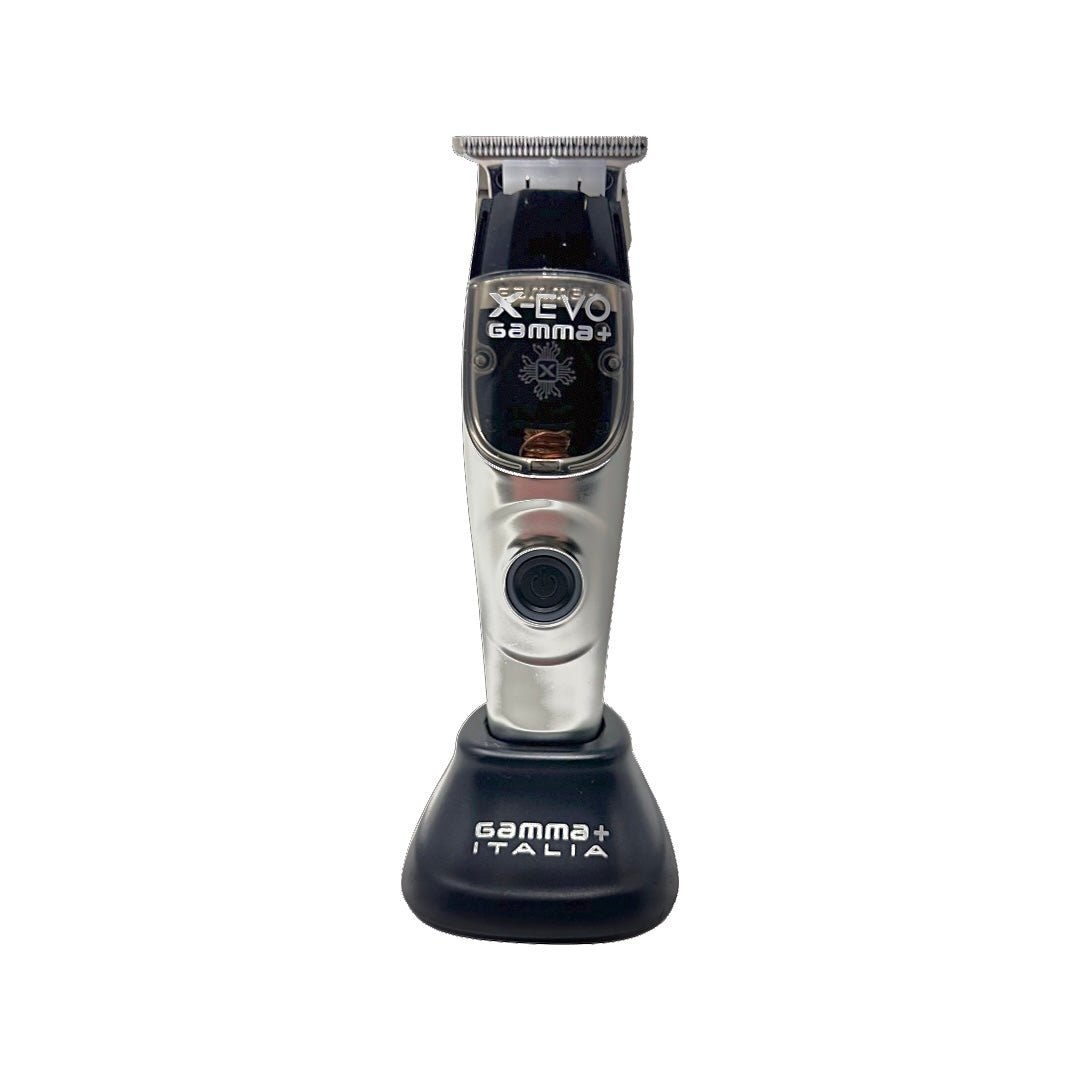 Philthy Blendz Gamma Evo 2.0 to Andis GTX Cam Follower – Gamma X-Evo close front view on stand