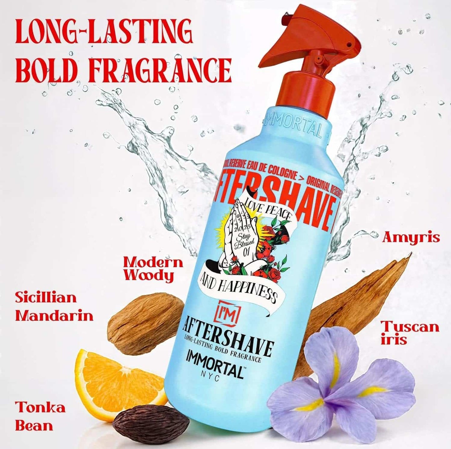 IMMORTAL STAY BLESSED 01 AFTERSHAVE COLOGNE 16.9OZ