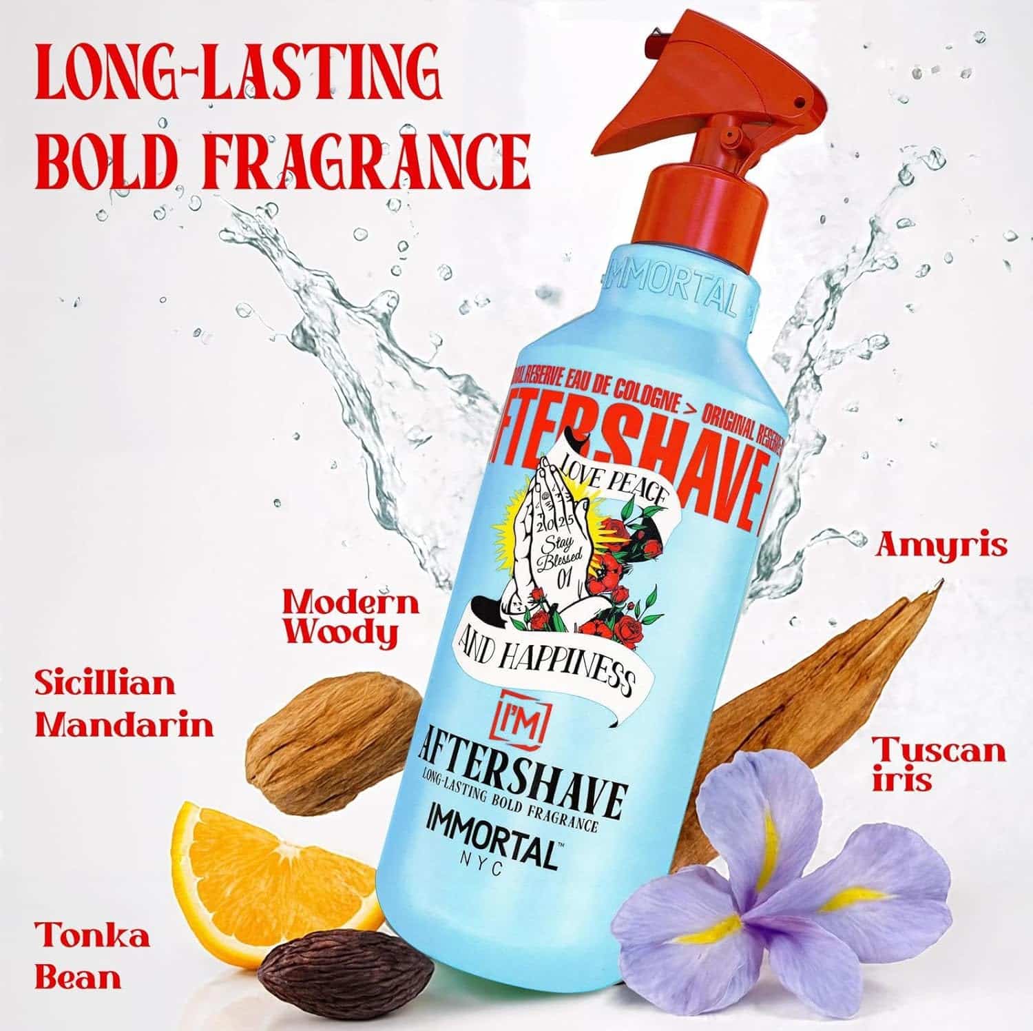 IMMORTAL STAY BLESSED 01 AFTERSHAVE COLOGNE 16.9OZ