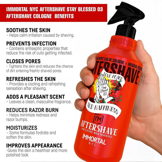 IMMORTAL STAY BLESSED 03 AFTERSHAVE COLOGNE 16.9OZ