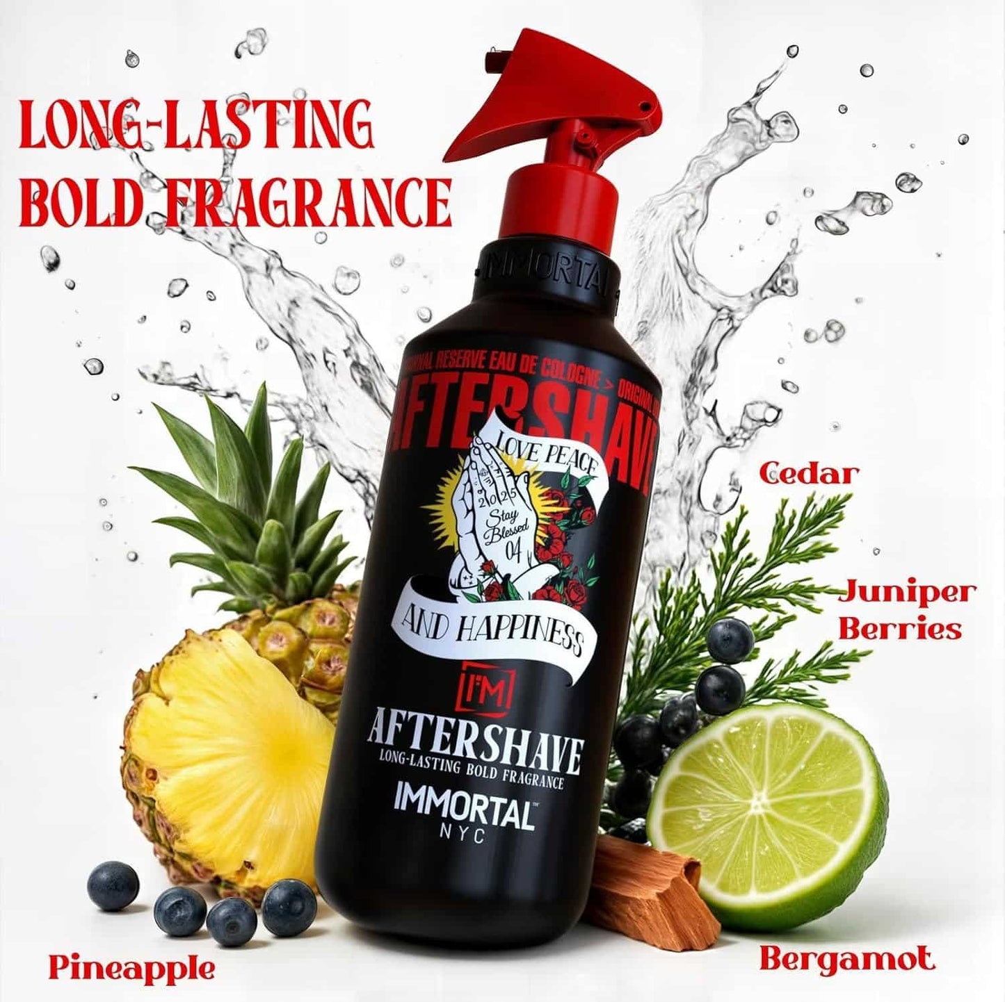 IMMORTAL STAY BLESSED 04 AFTERSHAVE COLOGNE 16.9OZ