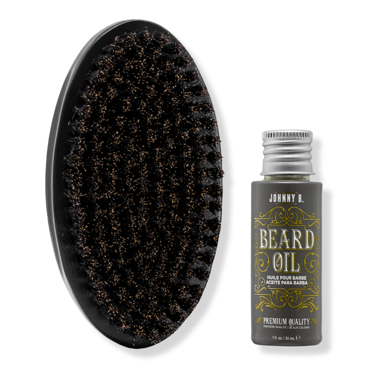 Johnny B Beard Grooming Set with beard oil and brush