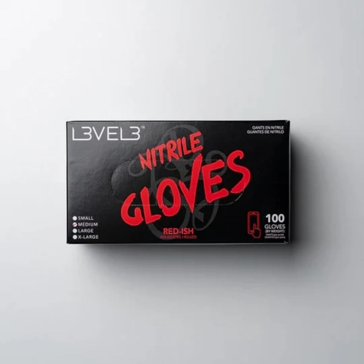 L3VEL3 red nitrile disposable gloves product view