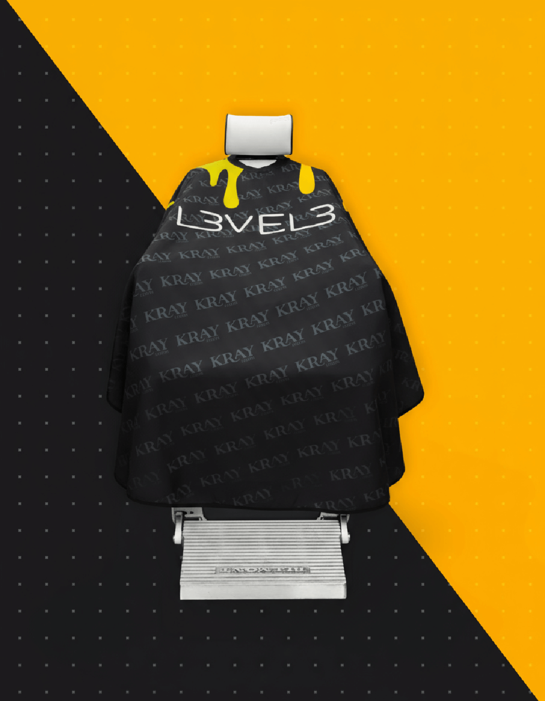 L3VEL3 Black Kray Colorful Drip professional rubber neck cutting cape