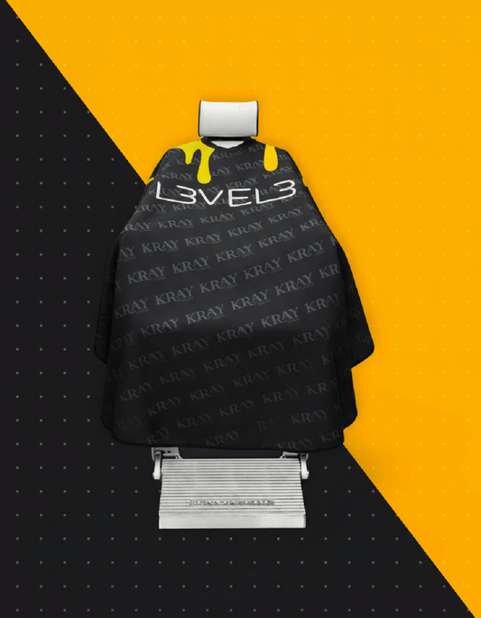 L3VEL3 Black Kray Colorful Drip professional rubber neck cutting cape