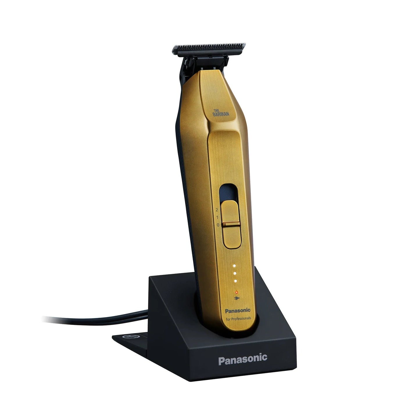 Panasonic Barikan ER-XT70-N gold trimmer on included charging stand