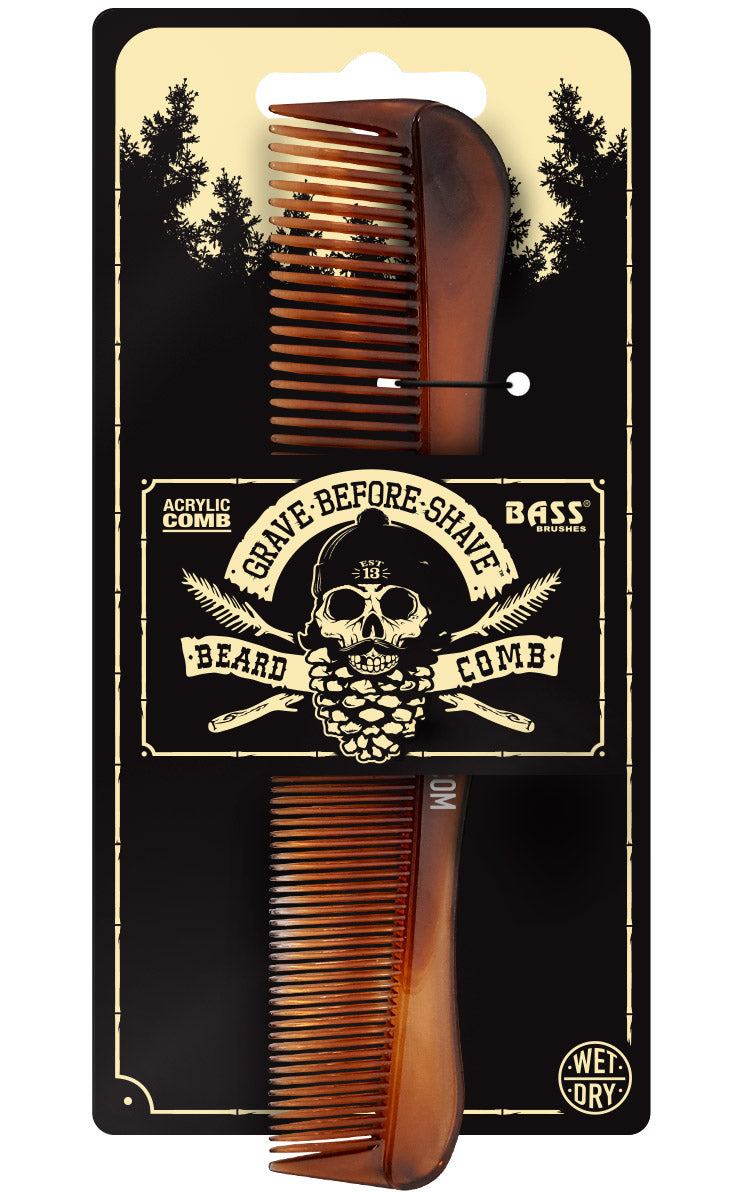 Grave Before Shave Tortoise Shell Beard Comb by Bass – product assortment hero image
