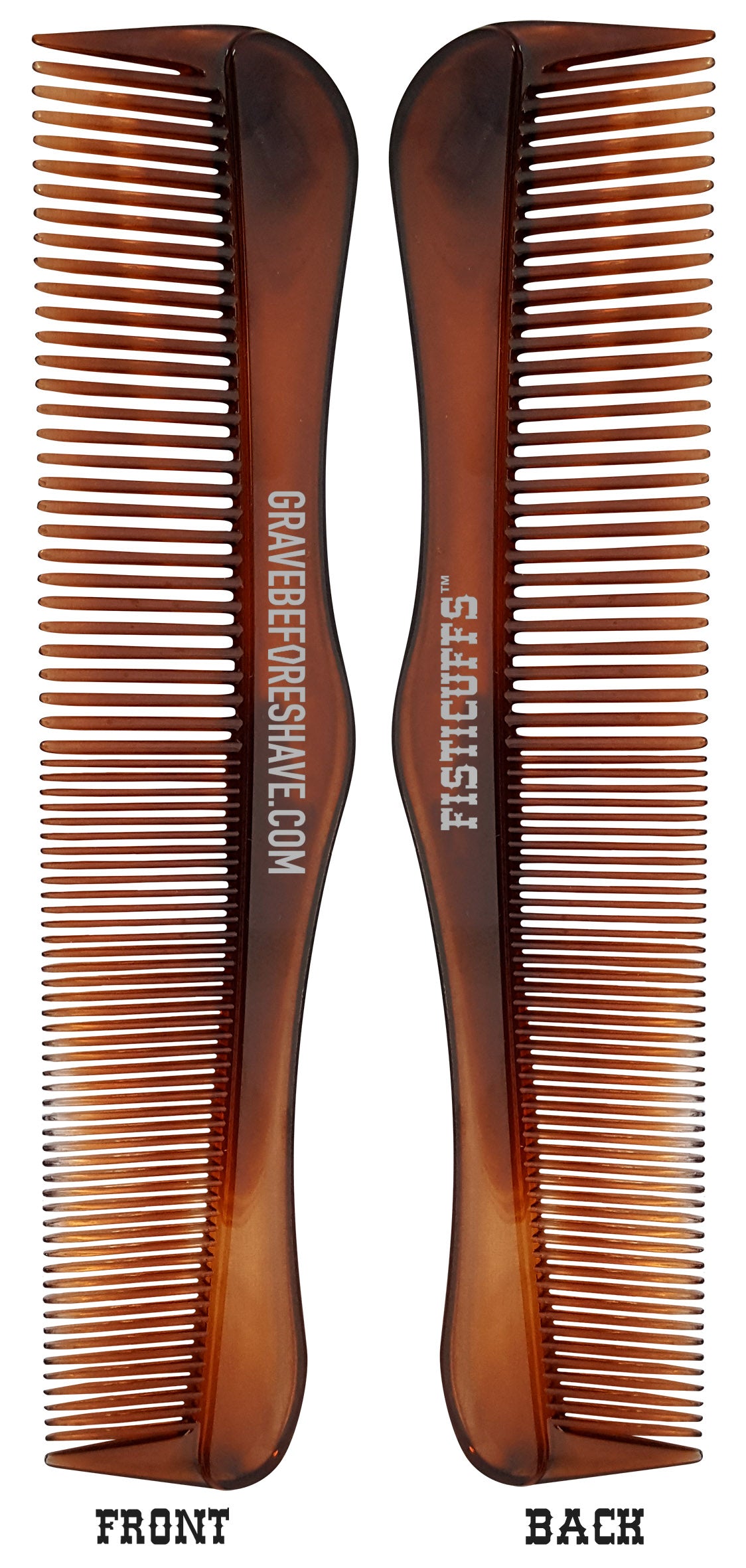 Grave Before Shave Tortoise Shell Beard Comb by Bass – silGBSBASSCOMBbothsides 3 product view