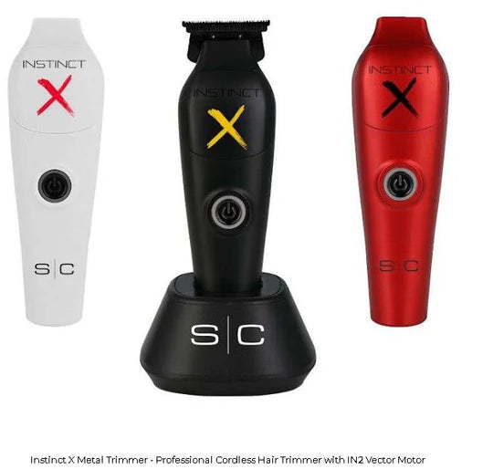 StyleCraft Instinct X Metal SC411M trimmer with white black and red housings