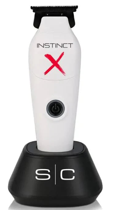 StyleCraft Instinct X Metal SC411M white trimmer on charging stand