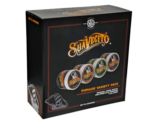 Suavecito Pomade Variety Pack boxed set with four pomades