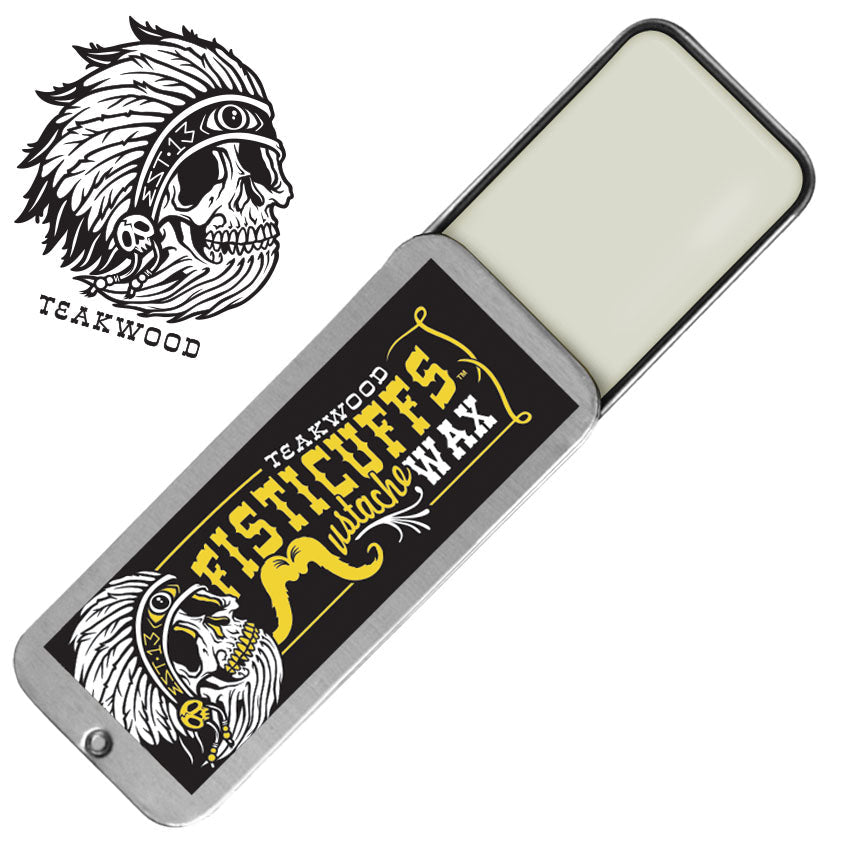 Fisticuffs Teakwood Original Hold Mustache Wax – product assortment hero image